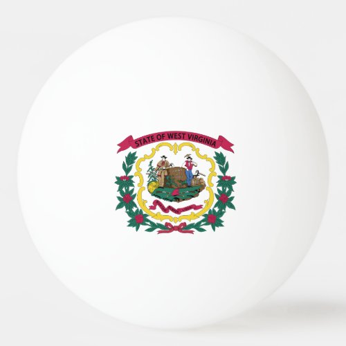 West Virginia State Flag Ping Pong Ball
