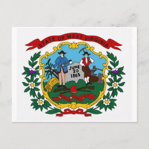 West Virginia State Flag Postcard