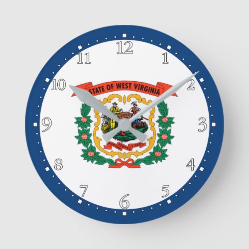 West Virginia State Flag Round Clock