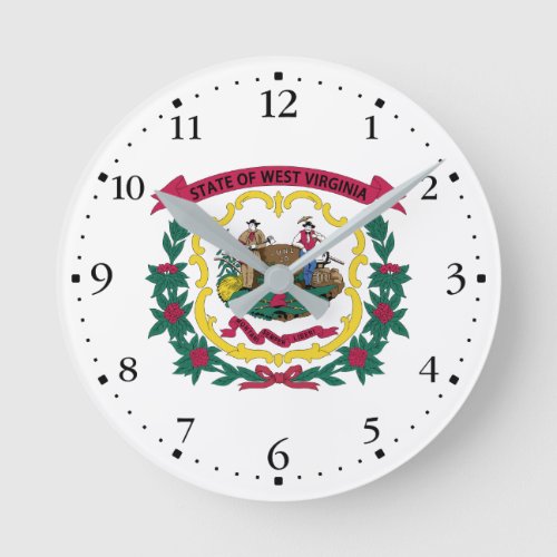 West Virginia State Flag Round Clock