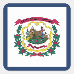 West Virginia State Flag Square Sticker