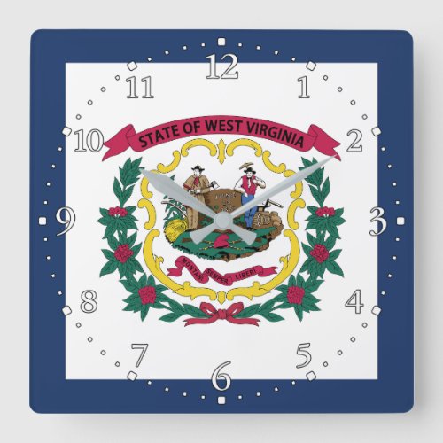 West Virginia State Flag Square Wall Clock