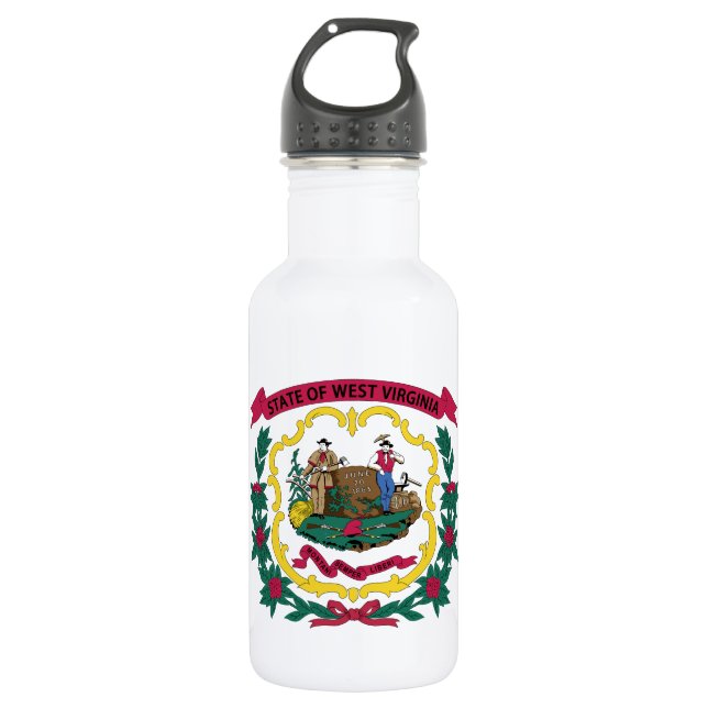 West Virginia State Flag Stainless Steel Water Bottle (Front)