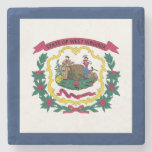 West Virginia State Flag Stone Coaster