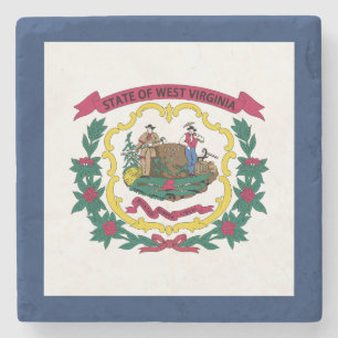 West Virginia State Flag Stone Coaster