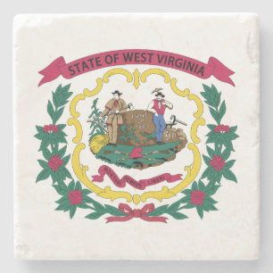 West Virginia State Flag Stone Coaster