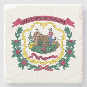 West Virginia State Flag Stone Coaster