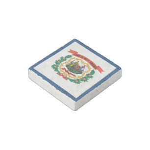 West Virginia State Flag Stone Magnet
