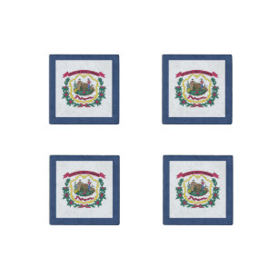 West Virginia State Flag Stone Magnet