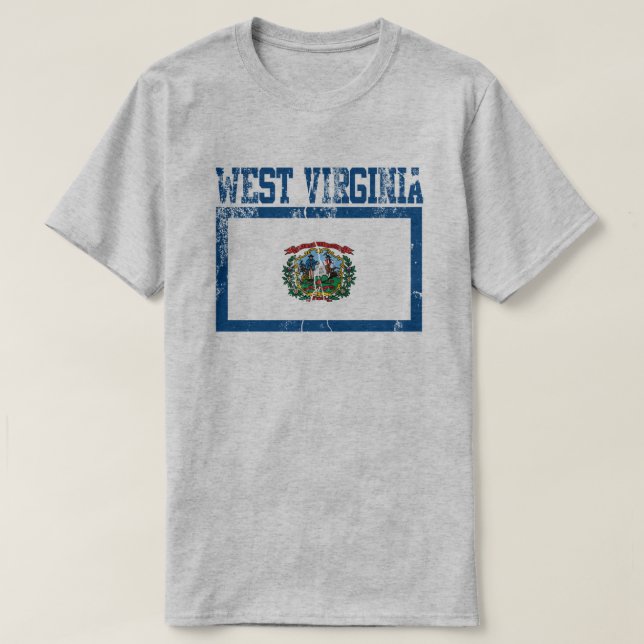 West Virginia State Flag T-Shirt (Distressed) (Design Front)