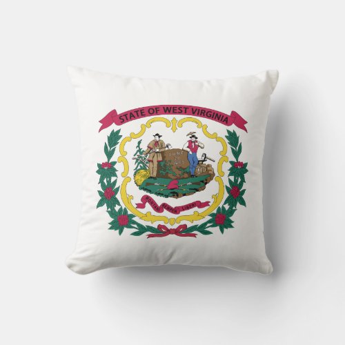 West Virginia State Flag Throw Pillow