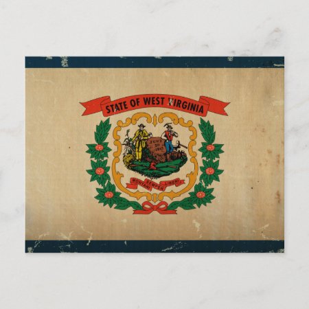 West Virginia State Flag Vintage Postcard