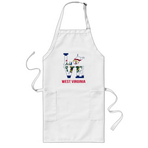 West Virginia state love USA Long Apron