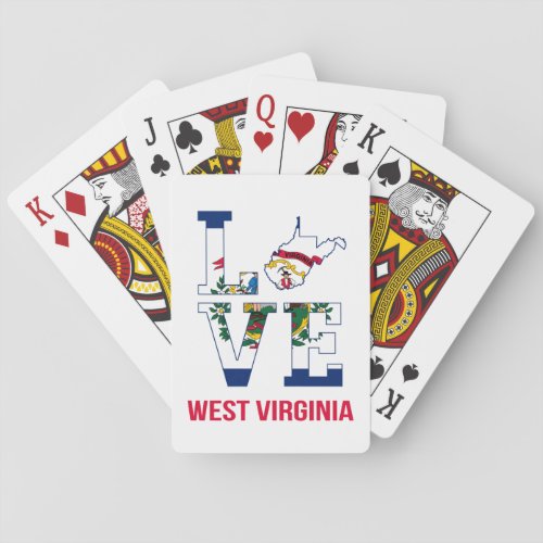 West Virginia state love USA Playing Cards