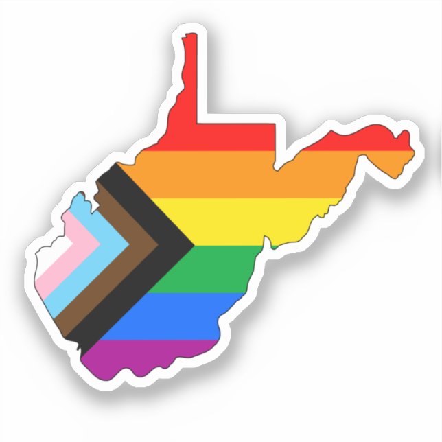 West Virginia State Pride LGBTQ Progress Pride Sticker (Front)
