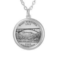 West Virginia State Quarter Silver Plated Necklace