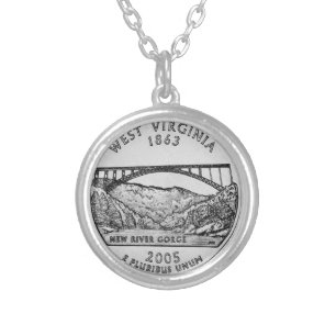 West Virginia State Quarter Silver Plated Necklace