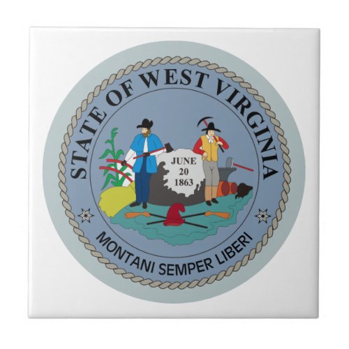 West Virginia State Seal Ceramic Tile