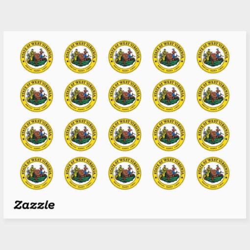 West Virginia State Seal Stickers | Zazzle