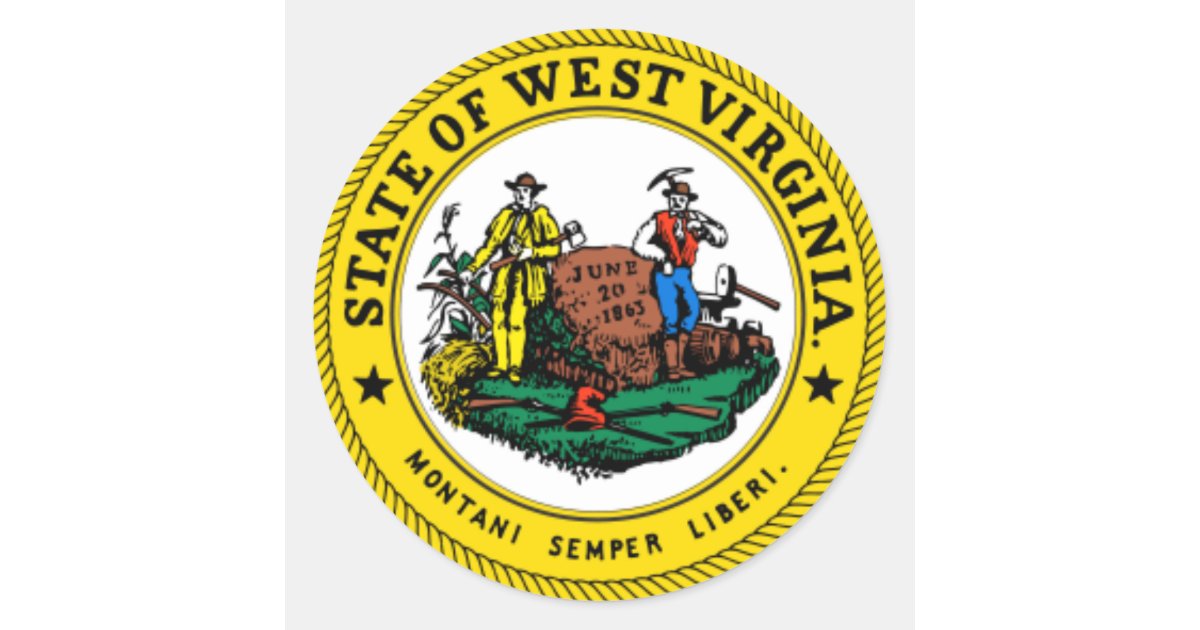 West Virginia State Seal Stickers | Zazzle