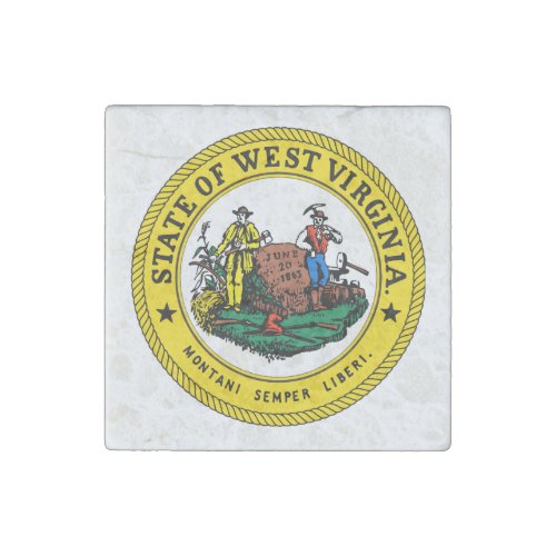 West Virginia State Seal _ Stone Magnet