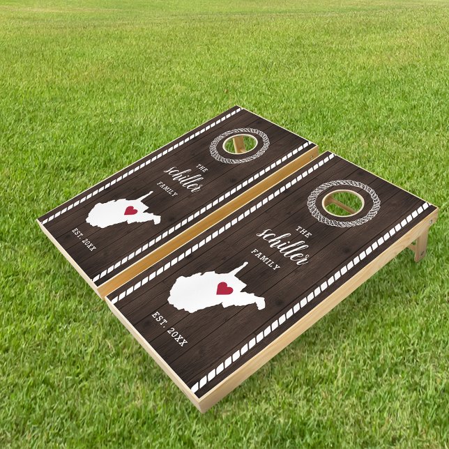 West Virginia State Silhouette Family Name Cornhole Set (Creator Uploaded)