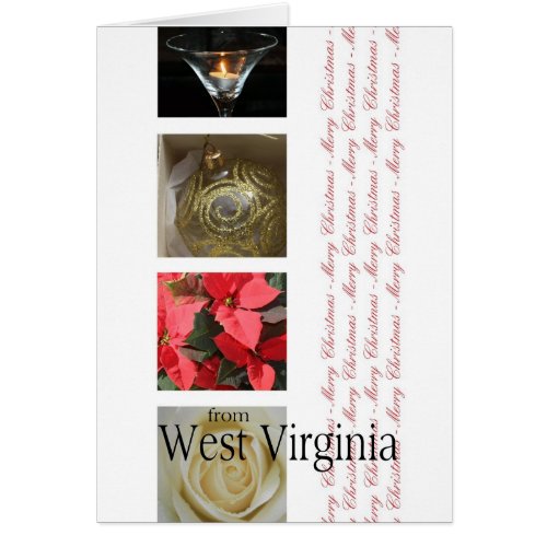 West Virginia State specific card winter collage