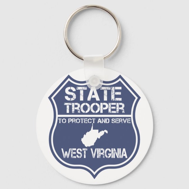 West Virginia State Trooper Protect And Serve Keychain (Front)