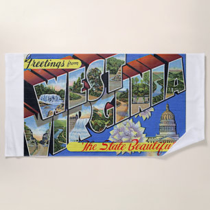 West Virginia State Wild & Wonderful USA Colorful Beach Towel