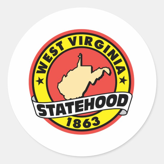 West Virginia Statehood 1863 Classic Round Sticker (Front)