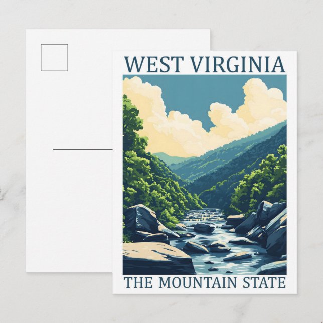 West Virginia the Mountain State USA Travel Place Postcard (Front/Back)