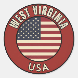 West Virginia United States of America Classic Round Sticker