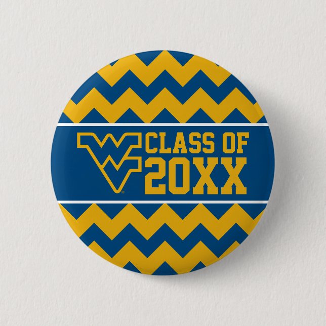 West Virginia University Alumni Class Year Pinback Button (Front)
