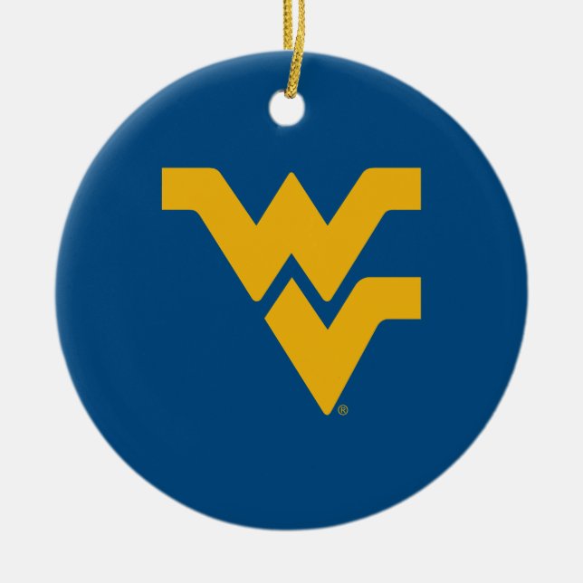 West Virginia University Ceramic Ornament (Front)