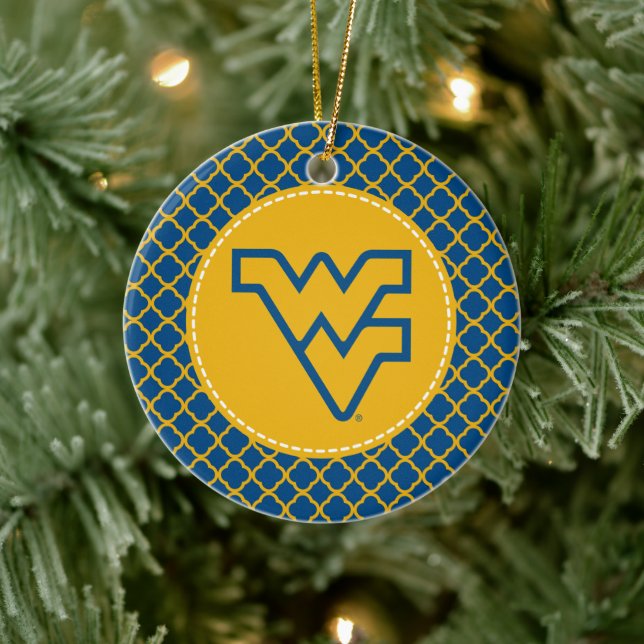 West Virginia University Ceramic Ornament (Tree)