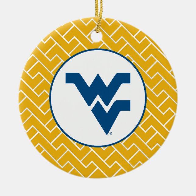 West Virginia University Ceramic Ornament (Front)