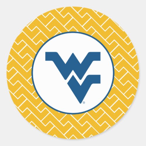 West Virginia University Flying WV Classic Round Sticker
