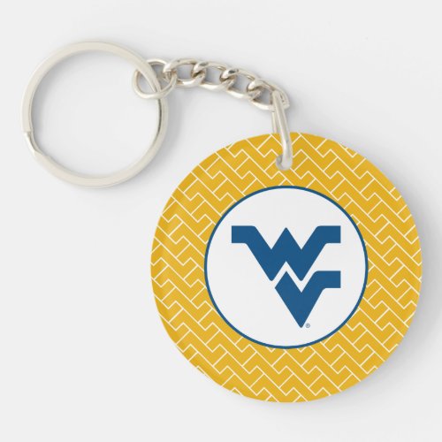 West Virginia University Flying WV Keychain