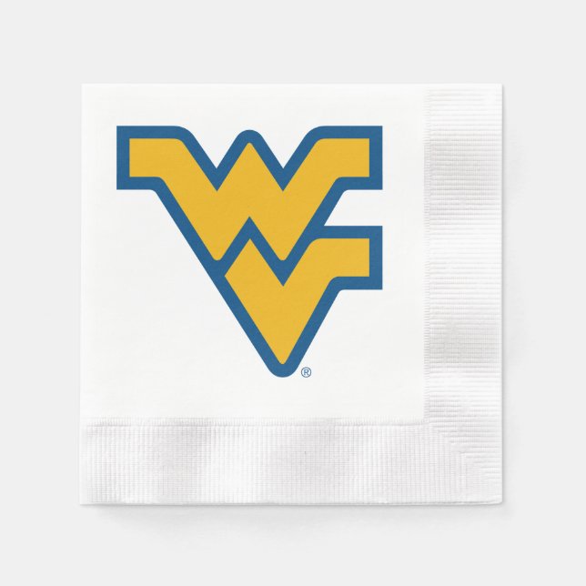 West Virginia University Flying WV Paper Napkins (Front)