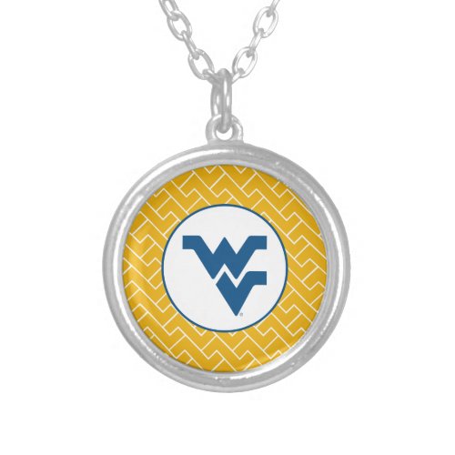 West Virginia University Flying WV Silver Plated Necklace