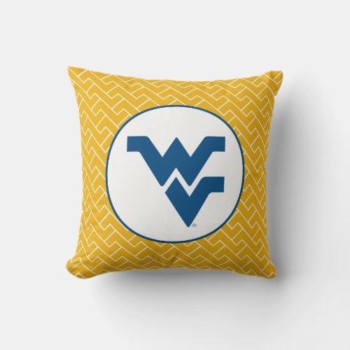 West Virginia University Flying WV Throw Pillow