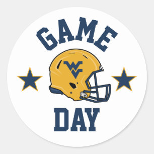 West Virginia University Game Day Classic Round Sticker