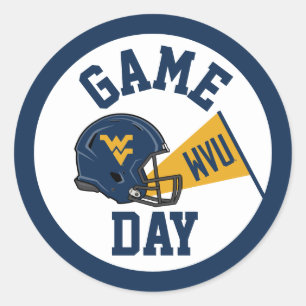 West Virginia University Game Day Classic Round Sticker