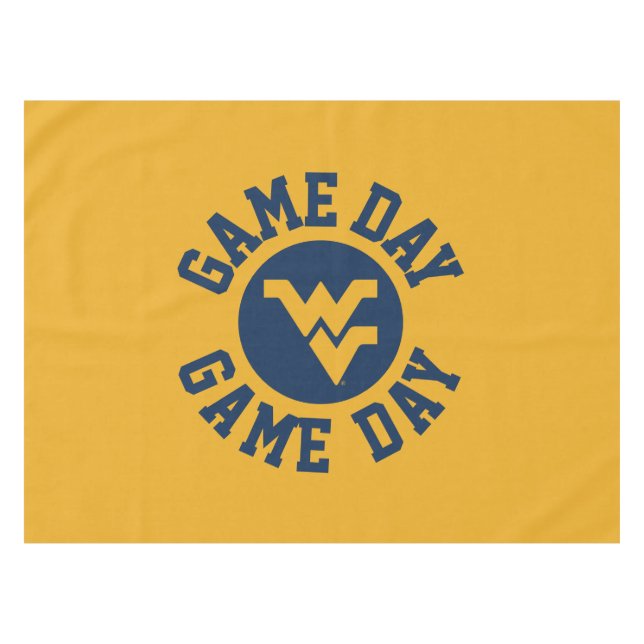West Virginia University Game Day Tablecloth (Front (Horizontal))