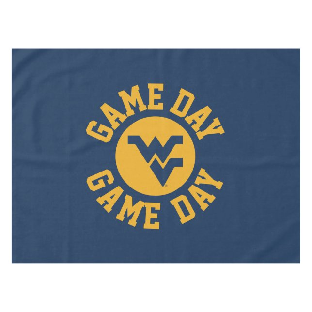 West Virginia University Game Day Tablecloth (Front (Horizontal))