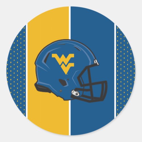 West Virginia University Helmet Classic Round Sticker