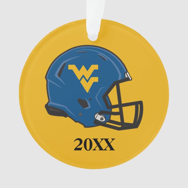 West Virginia University Helmet Ornament (Front)