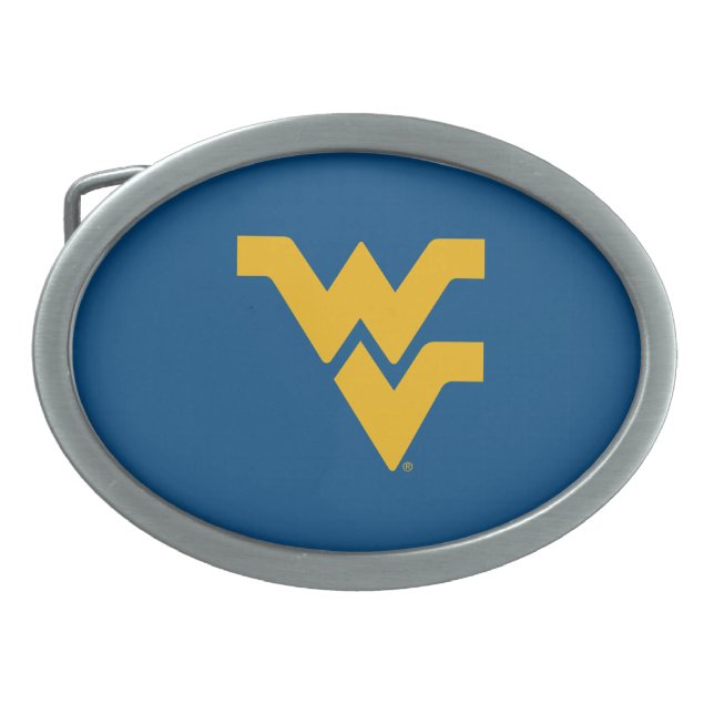 West Virginia University Oval Belt Buckle (Front)