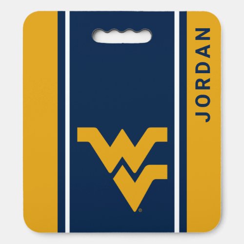 West Virginia University Stripes with Name Seat Cushion