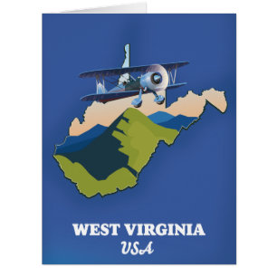 West Virginia USA map Cards